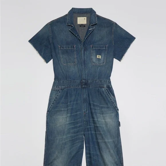 💕 R13 Debbie short sleeve coverall in Windsor blue size S JLo jumpsuit onesie - Picture 7 of 13
